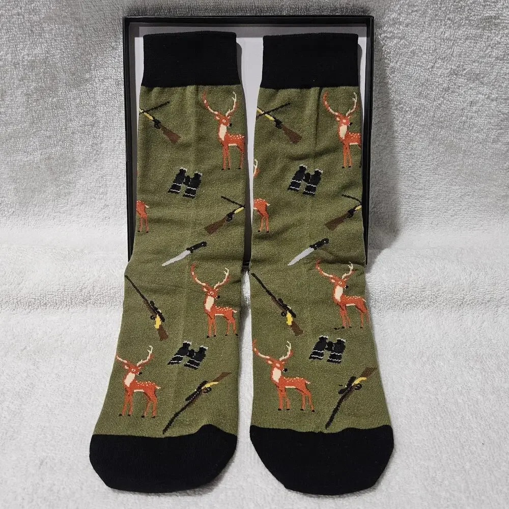 Happypop Hunting Socks Men’s Gift Box I’d Rather Be Hunting Deer Rifle NEW
